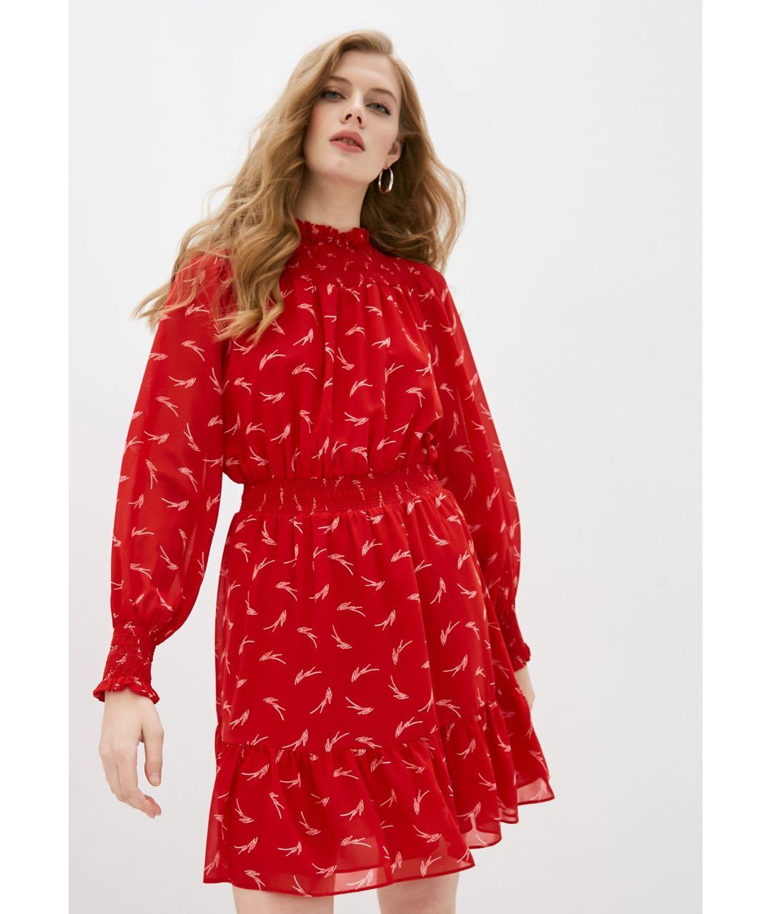 MICHAEL KORS Красное полиэстеровое повседневное платье, фото 6