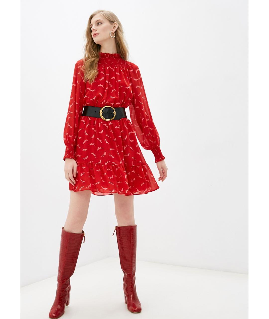 MICHAEL KORS Красное полиэстеровое повседневное платье, фото 3