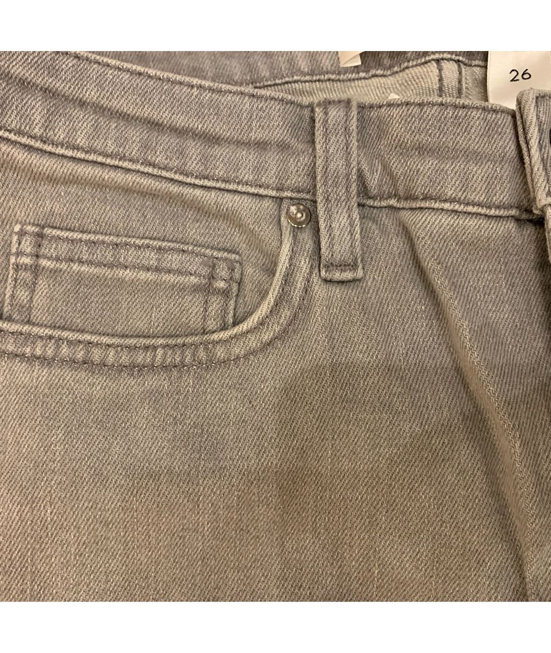 VICTORIA BECKHAM Серые хлопко-эластановые джинсы слим, фото 4