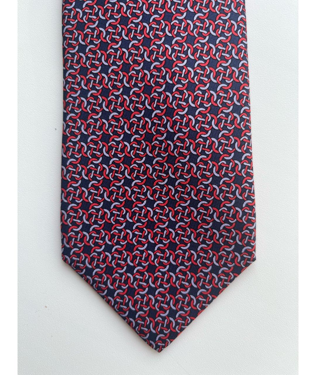 HERMES Красный шелковый галстук, фото 4