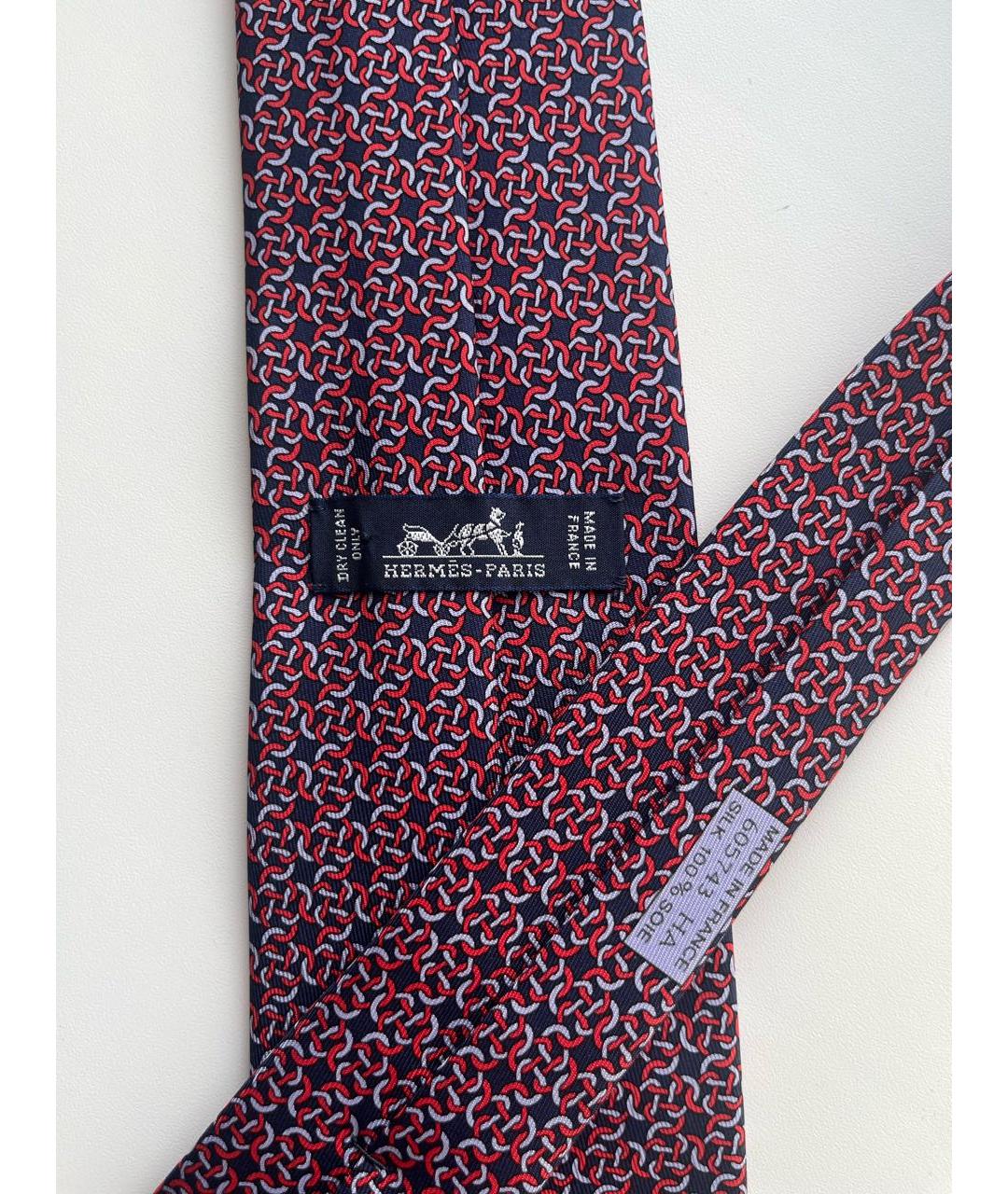 HERMES Красный шелковый галстук, фото 3