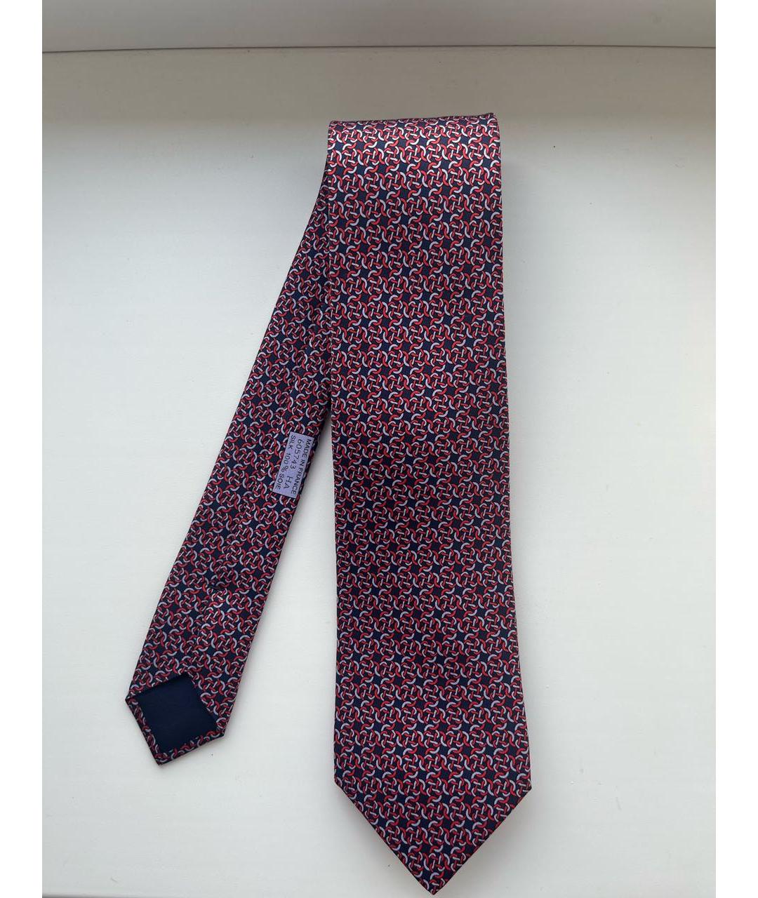 HERMES Красный шелковый галстук, фото 2