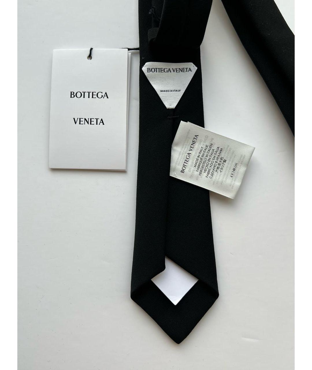 BOTTEGA VENETA Черный шерстяной галстук, фото 4