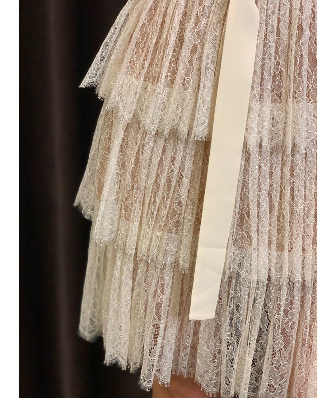 MICHAEL KORS Бежевое шелковое коктейльное платье, фото 4