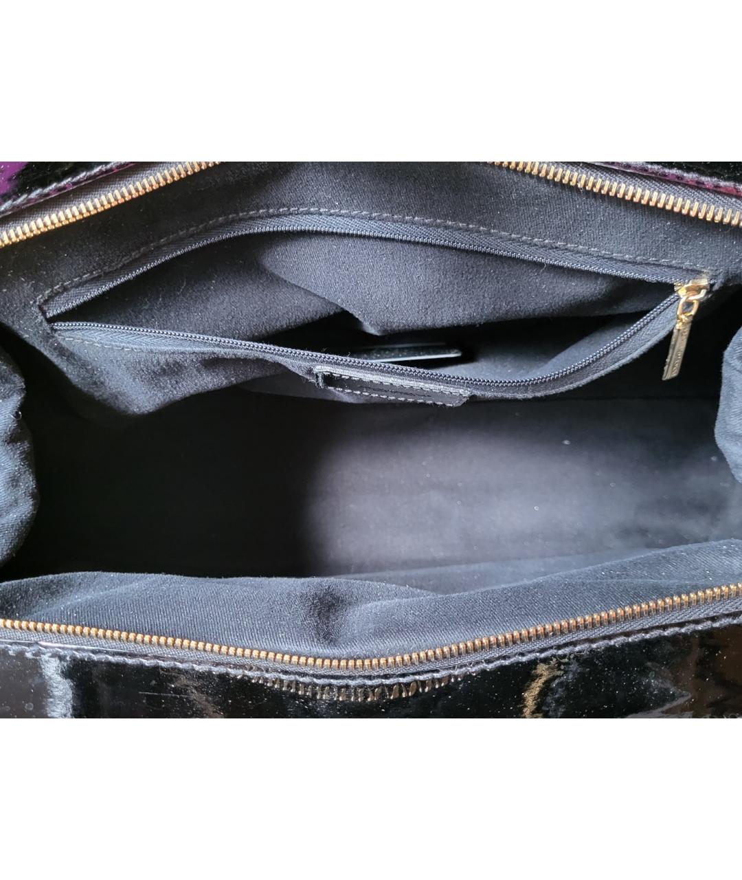 DOLCE&GABBANA Черная сумка с короткими ручками из лакированной кожи, фото 5