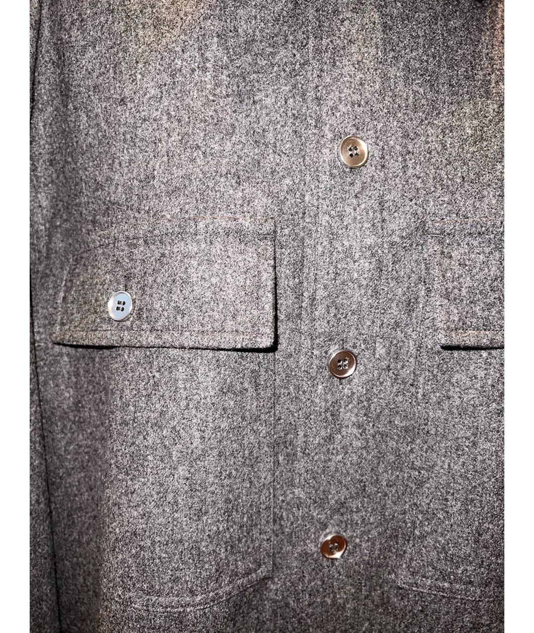 JIL SANDER Антрацитовая шерстяная кэжуал рубашка, фото 4