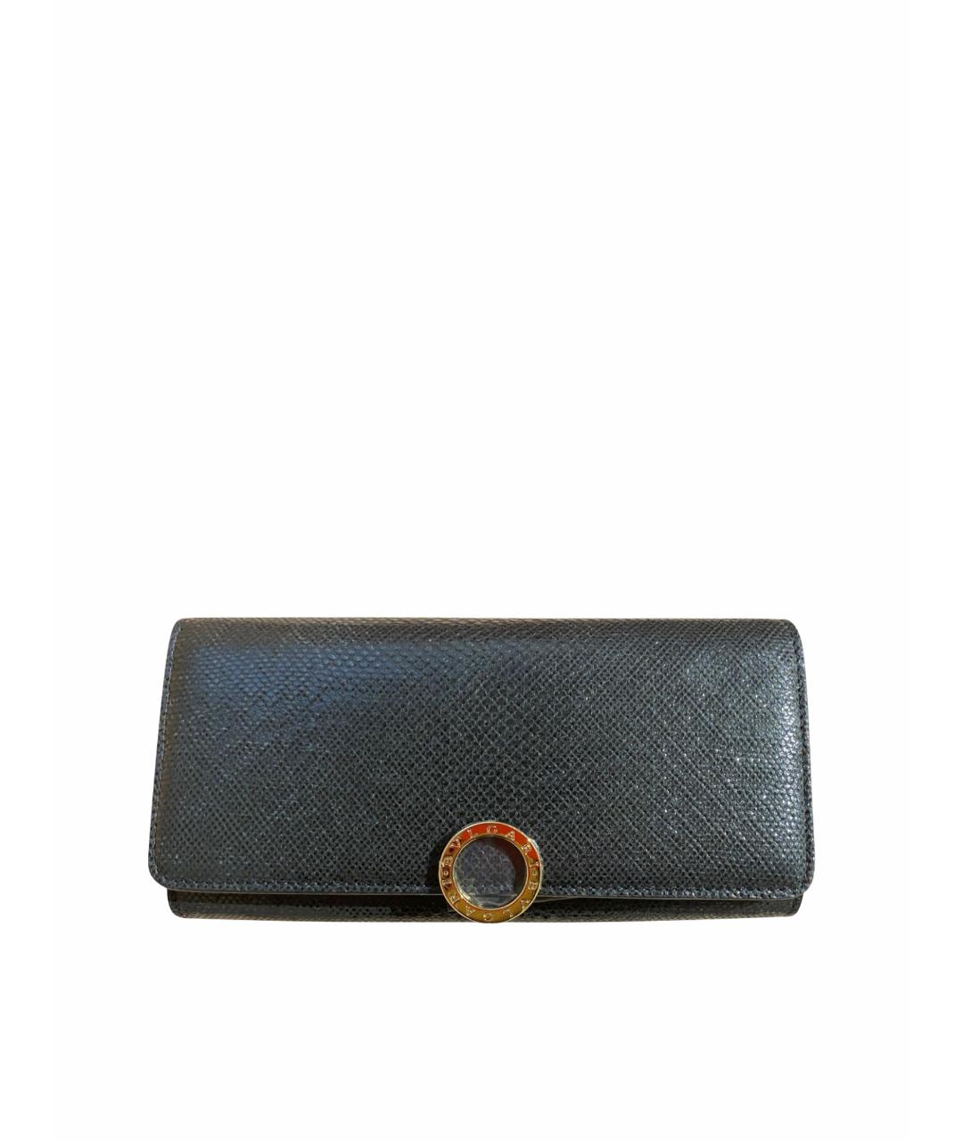 BVLGARI Черный кожаный кошелек, фото 1