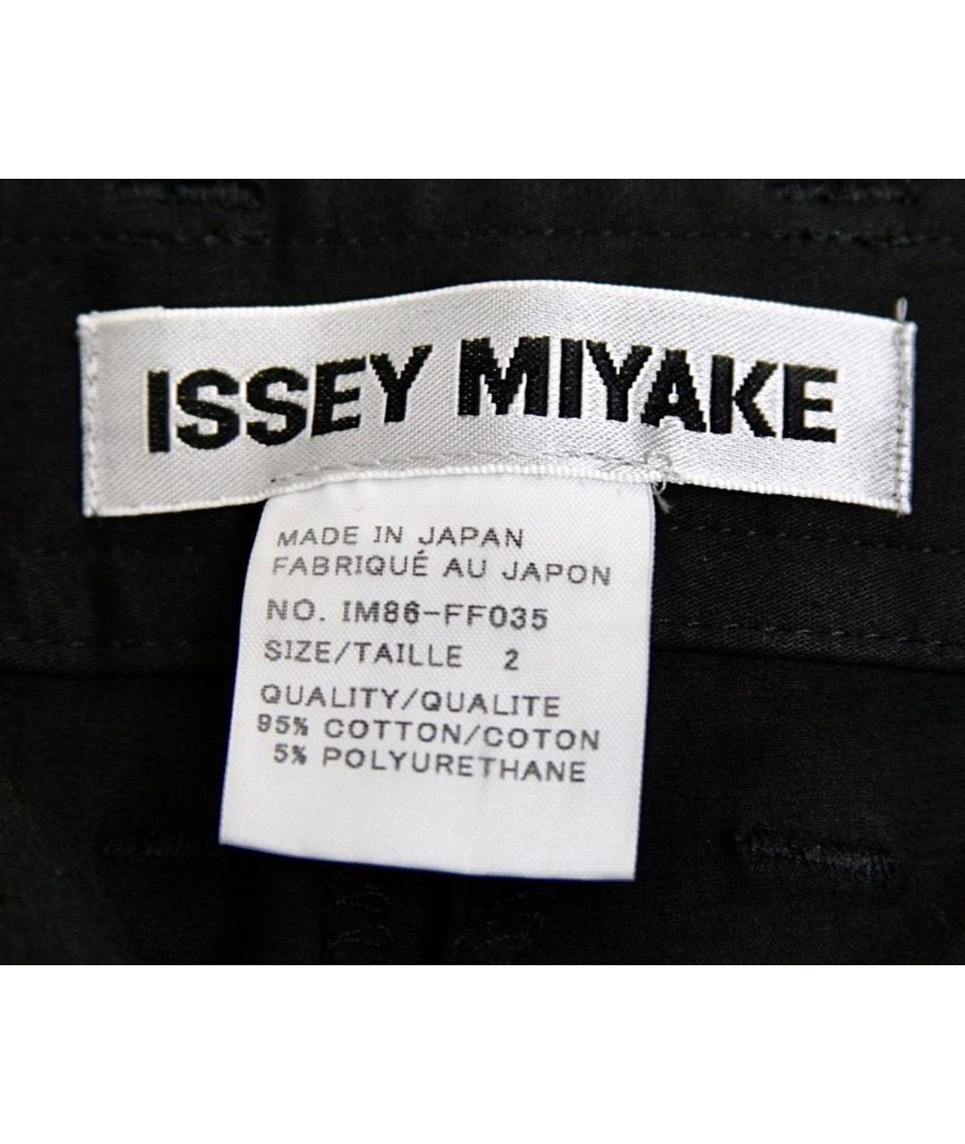 ISSEY MIYAKE Черные хлопко-эластановые прямые брюки, фото 3