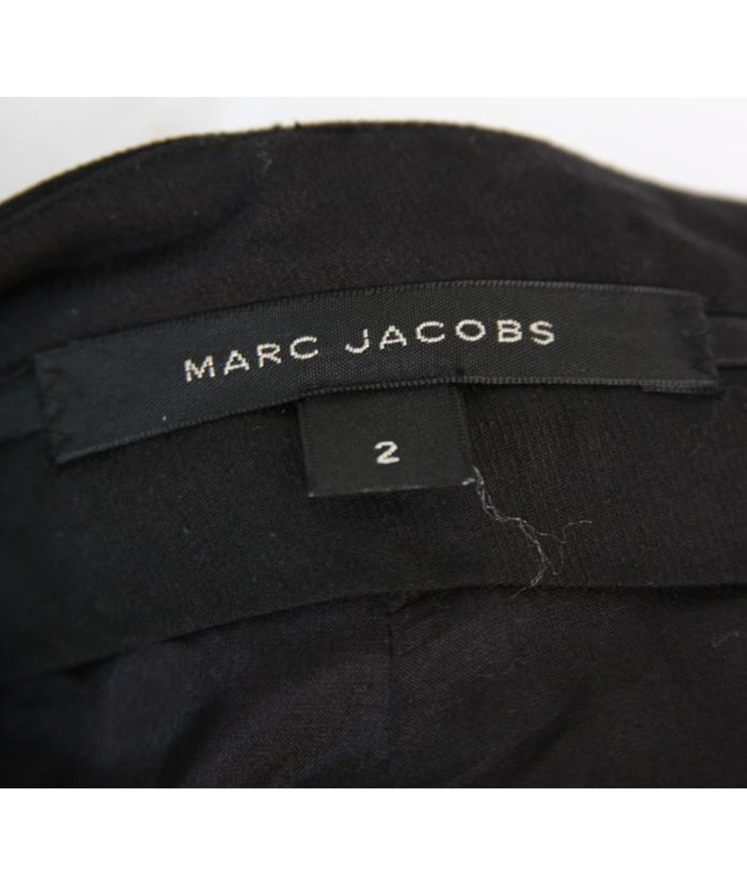 MARC JACOBS Черные шерстяные прямые брюки, фото 3