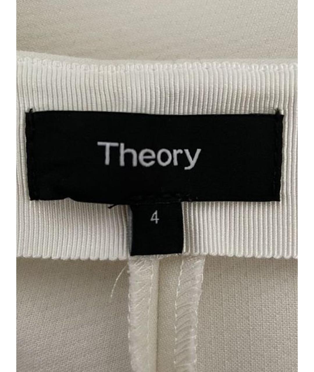 THEORY Белые полиэстеровые прямые брюки, фото 3