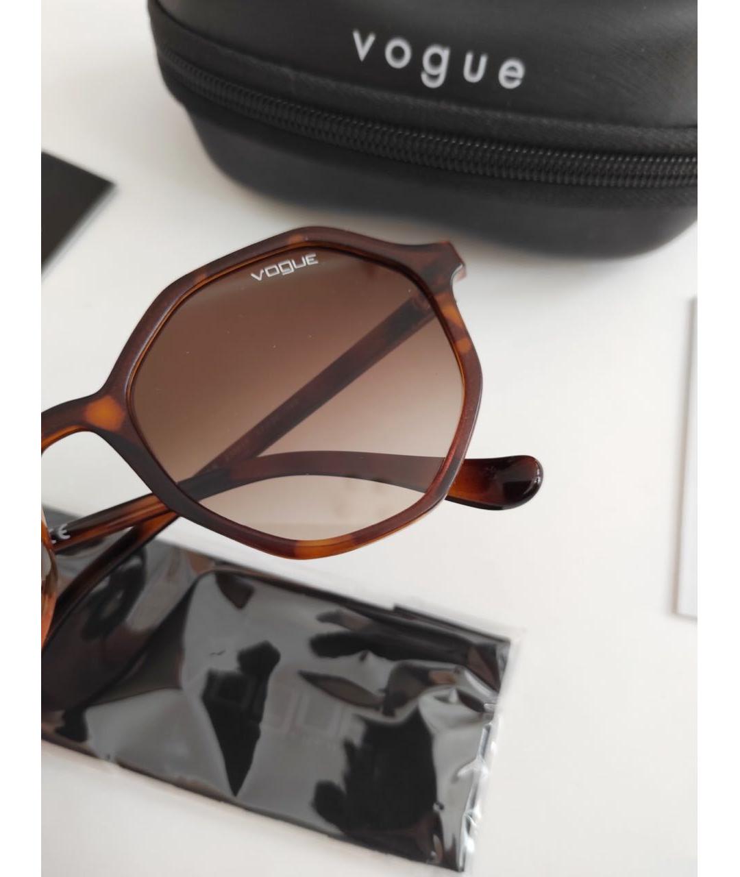 VOGUE EYEWEAR Коричневые пластиковые солнцезащитные очки, фото 7