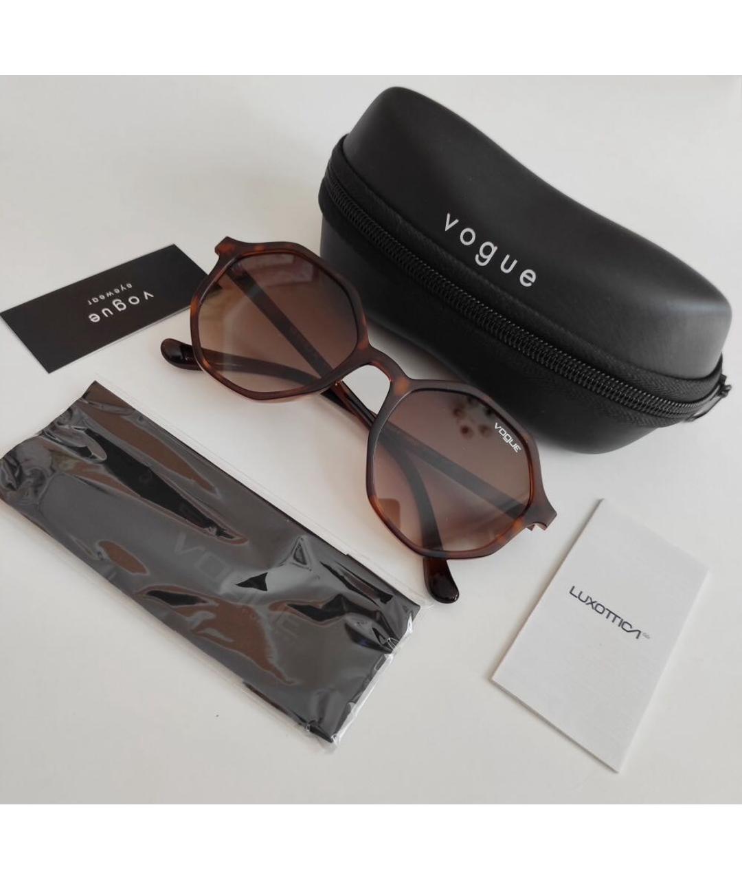 VOGUE EYEWEAR Коричневые пластиковые солнцезащитные очки, фото 5