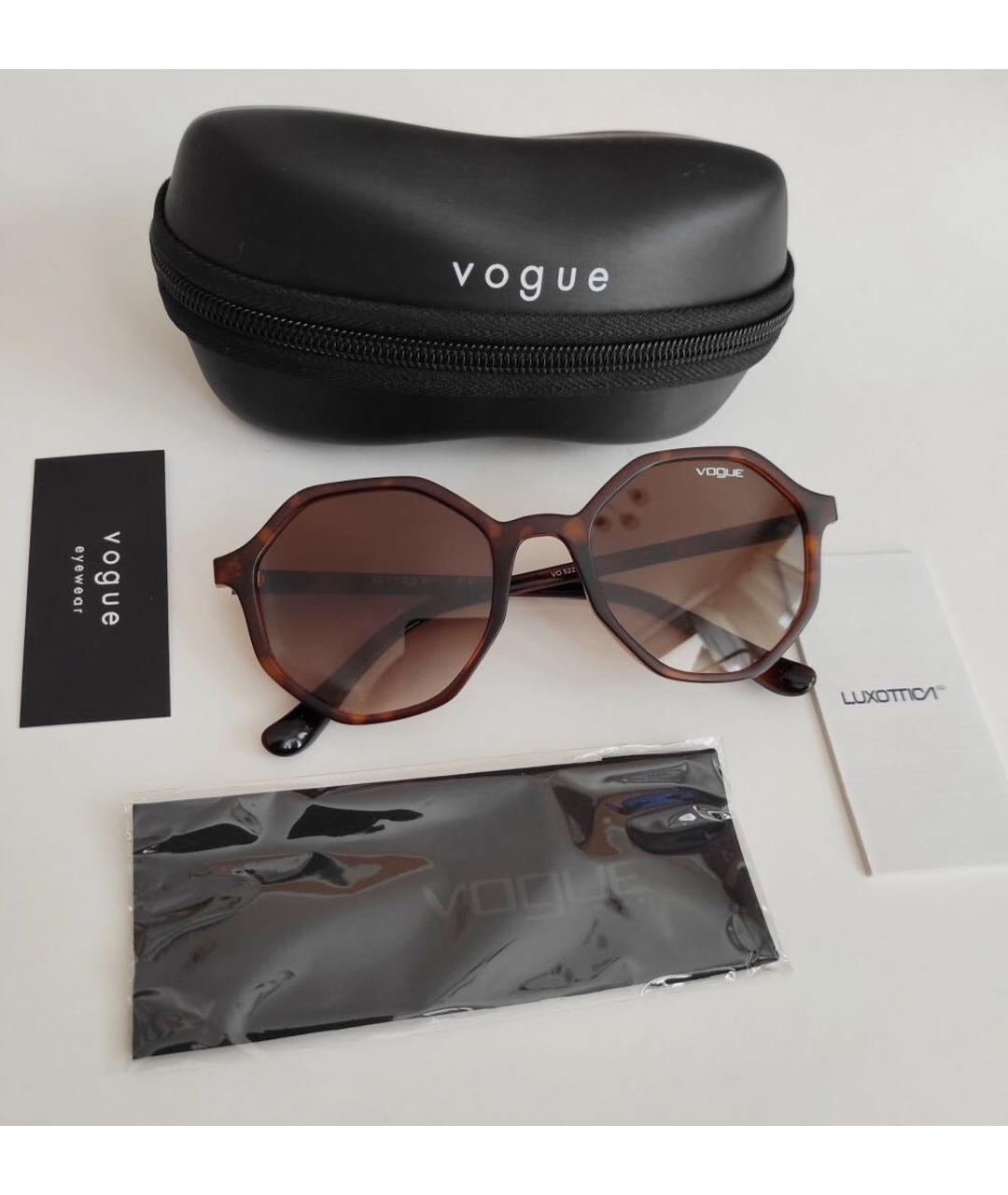 VOGUE EYEWEAR Коричневые пластиковые солнцезащитные очки, фото 9