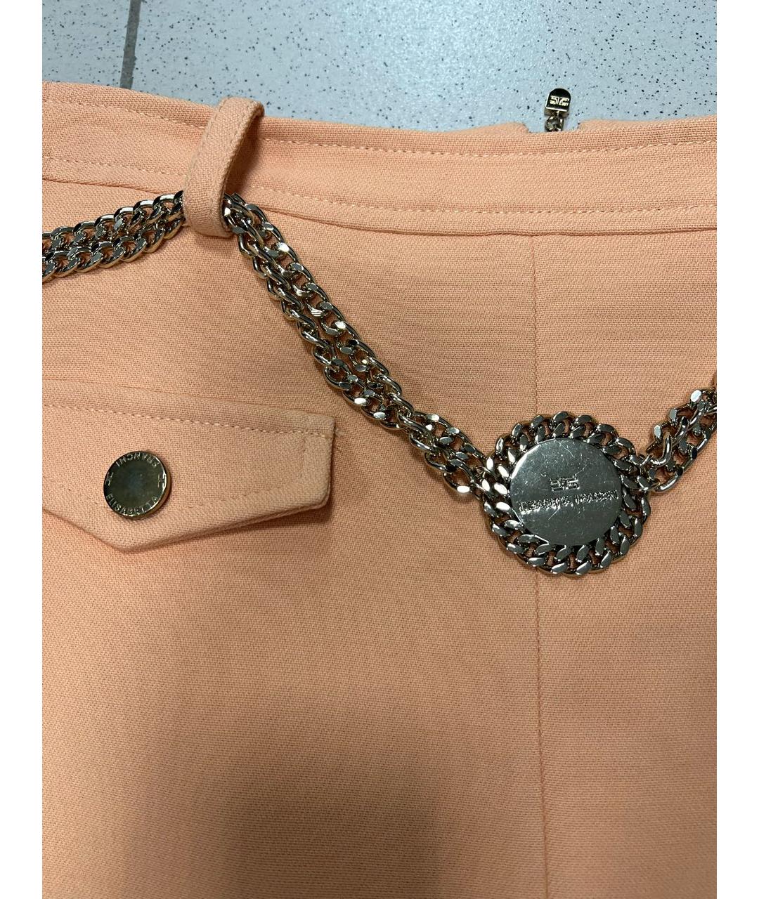 ELISABETTA FRANCHI Оранжевая вискозная юбка мини, фото 4
