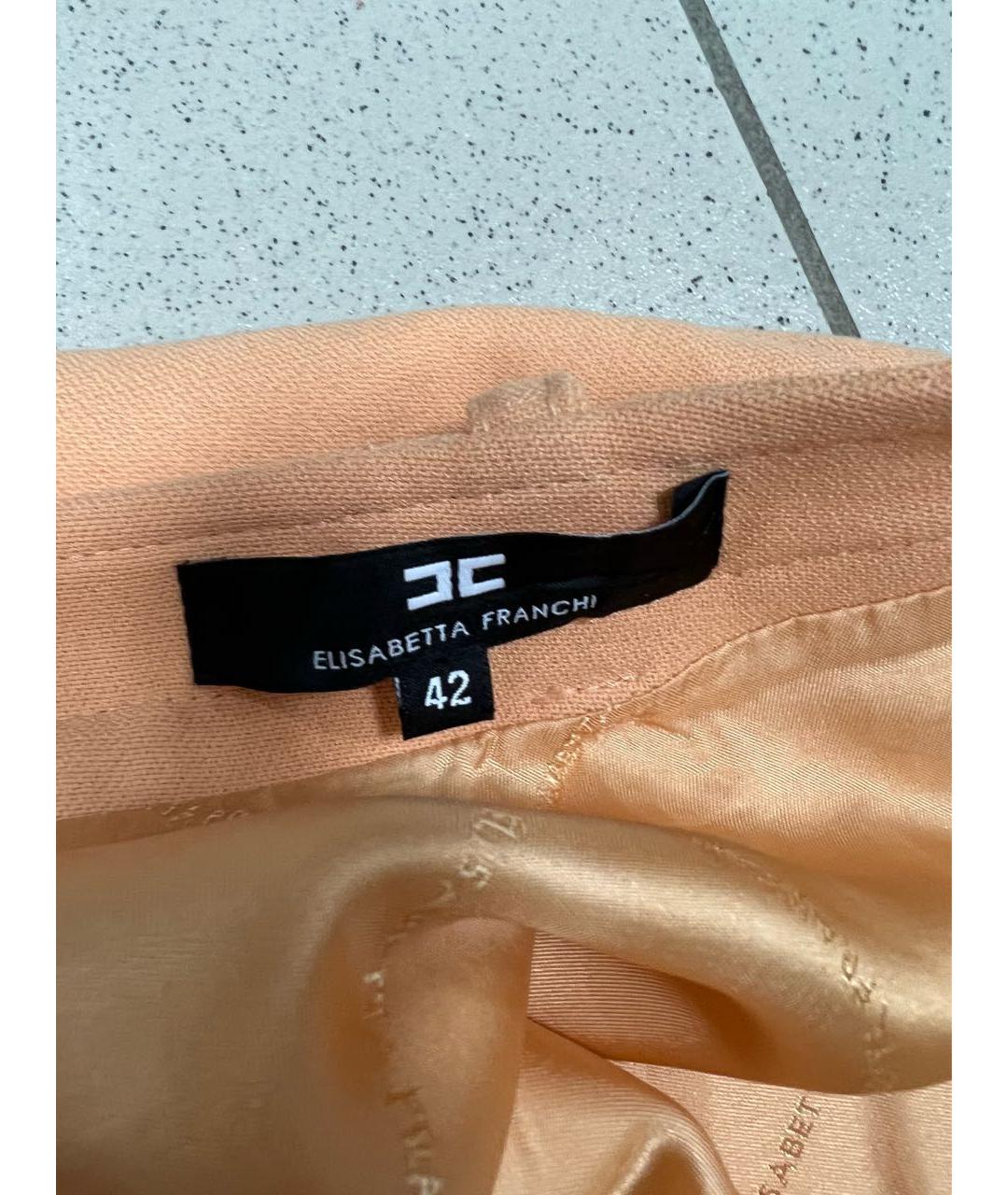 ELISABETTA FRANCHI Оранжевая вискозная юбка мини, фото 3