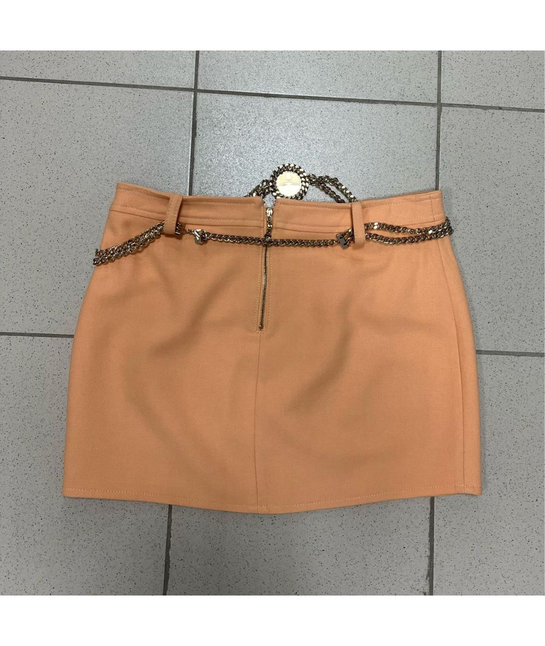 ELISABETTA FRANCHI Оранжевая вискозная юбка мини, фото 2