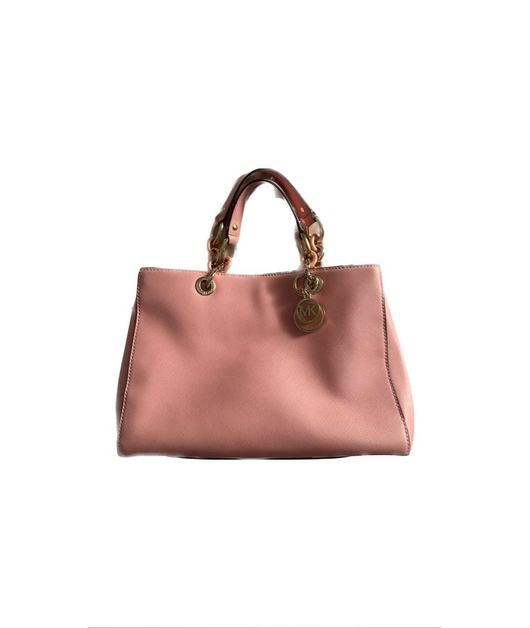 MICHAEL KORS Розовая кожаная сумка с короткими ручками, фото 9