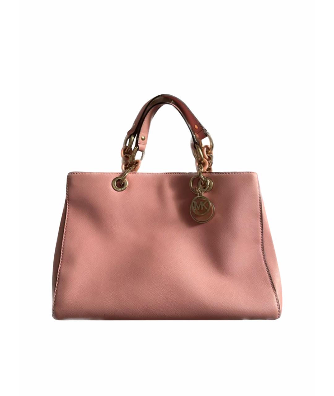 MICHAEL KORS Розовая кожаная сумка с короткими ручками, фото 1
