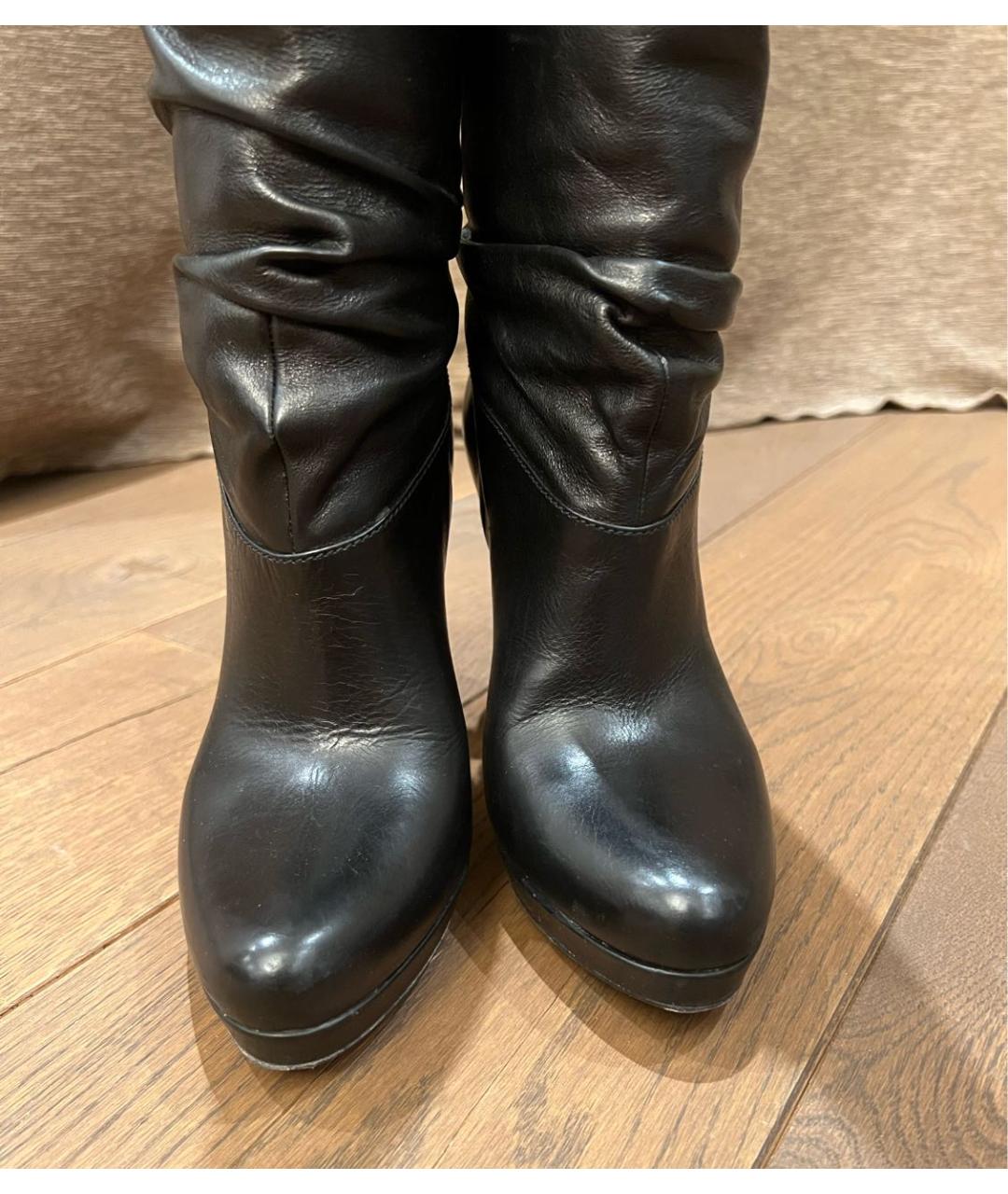 PRADA Черные кожаные сапоги, фото 2