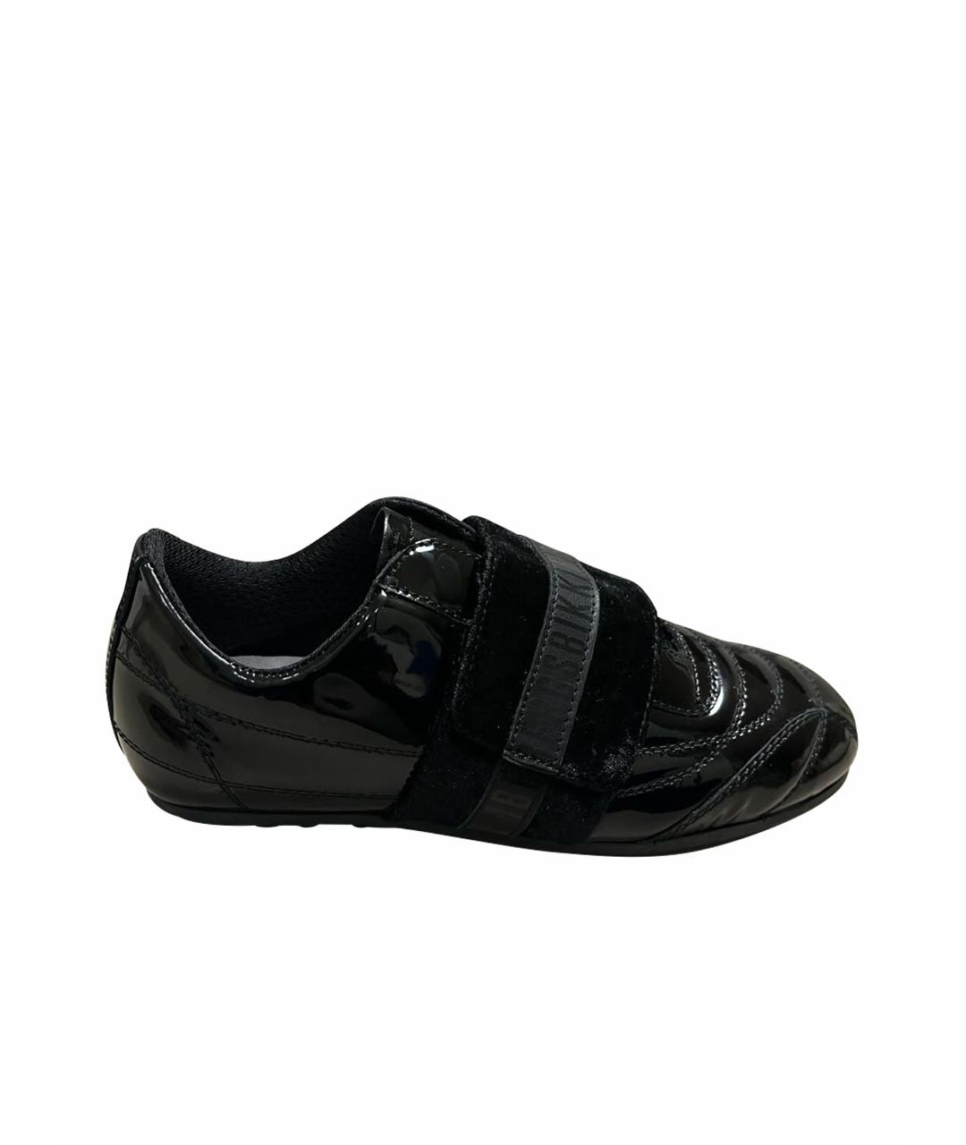 BIKKEMBERGS Черные кроссовки из лакированной кожи, фото 1