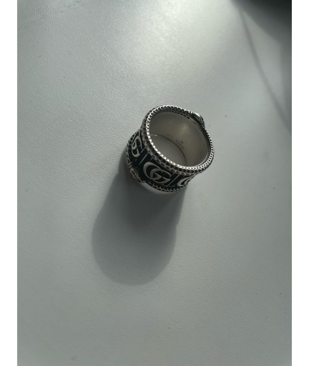 GUCCI Антрацитовое серебряное кольцо, фото 6