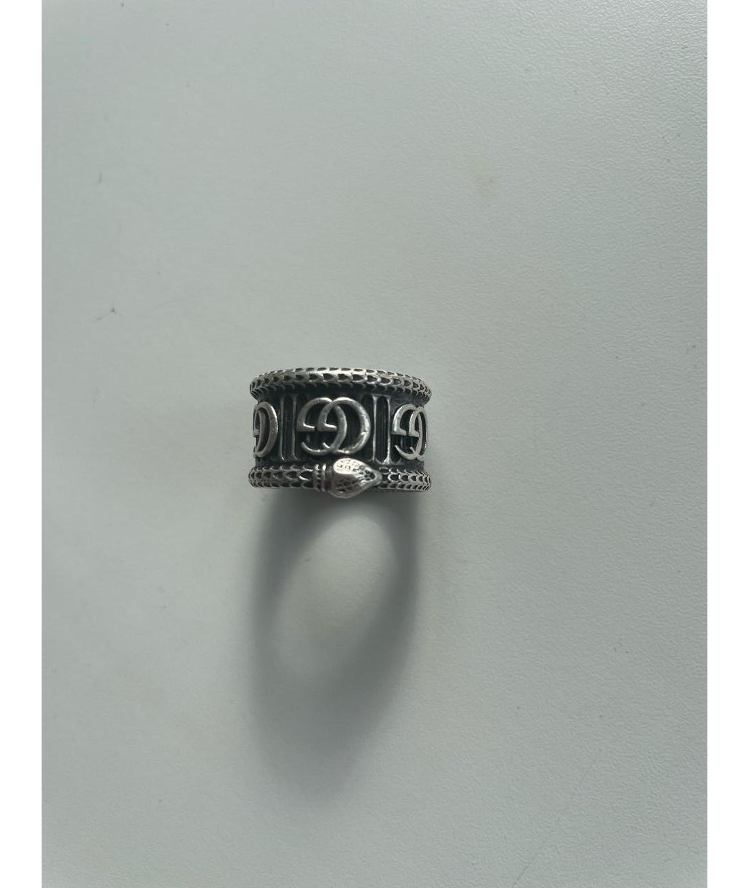 GUCCI Антрацитовое серебряное кольцо, фото 2