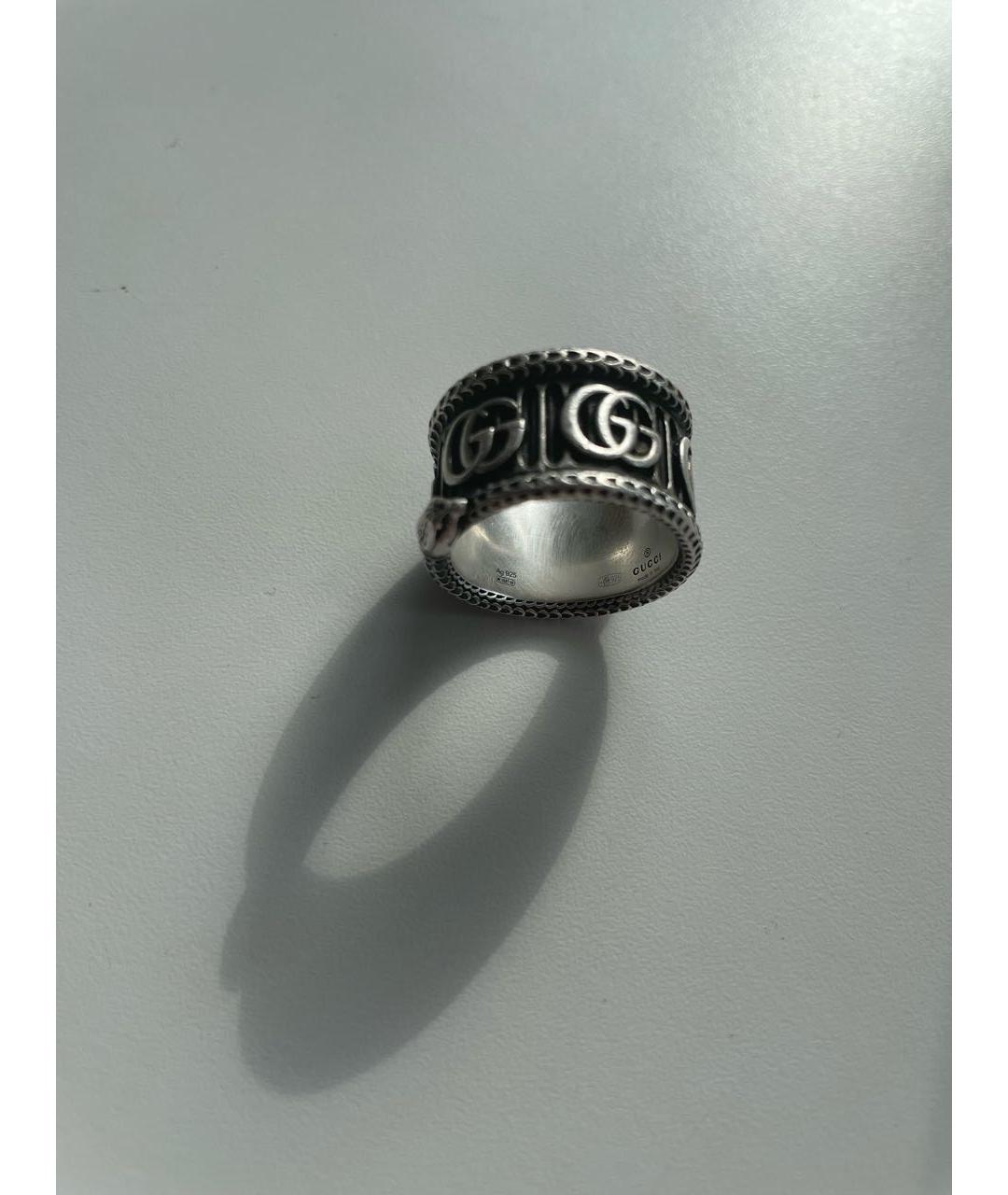 GUCCI Антрацитовое серебряное кольцо, фото 4