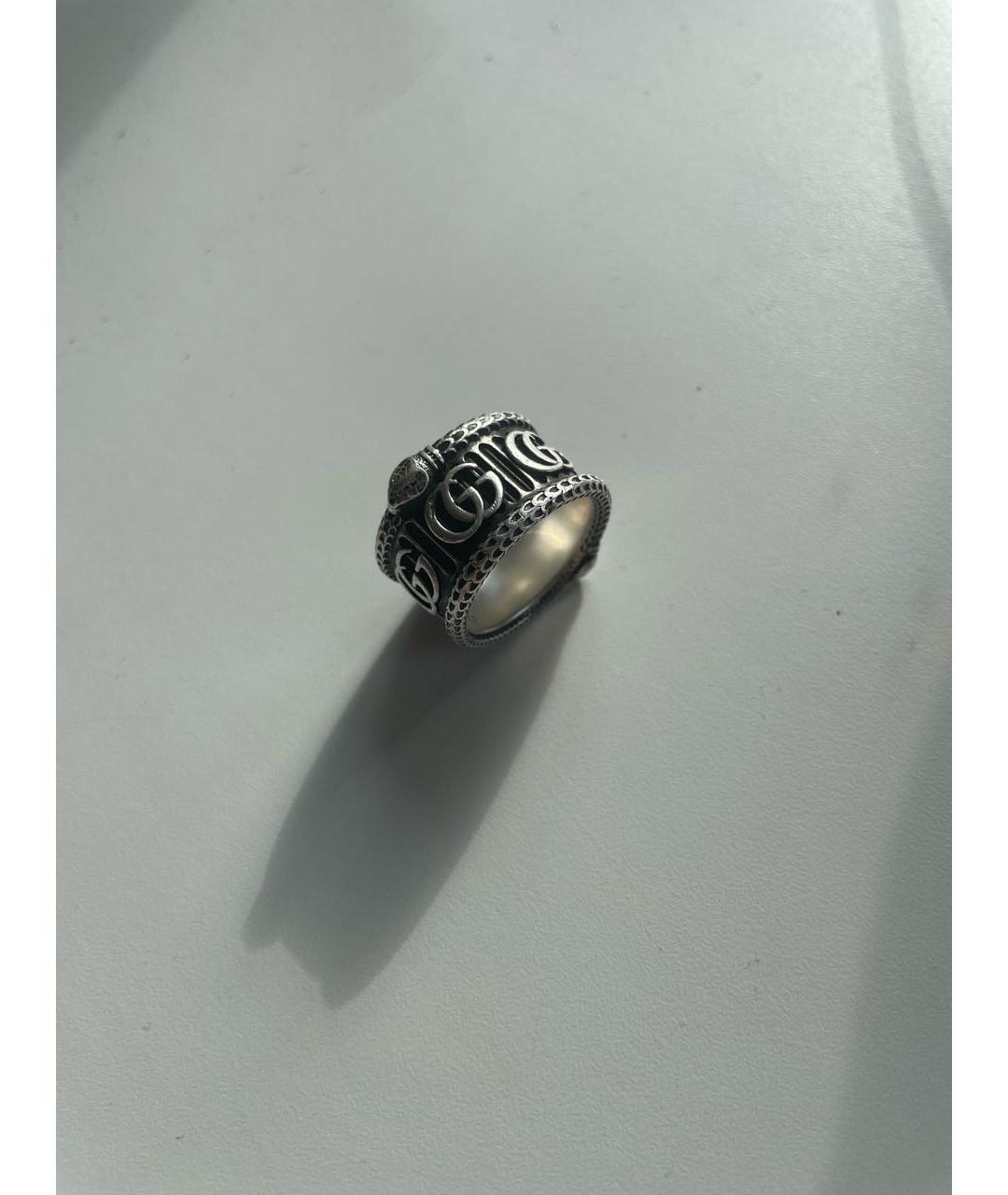 GUCCI Антрацитовое серебряное кольцо, фото 5