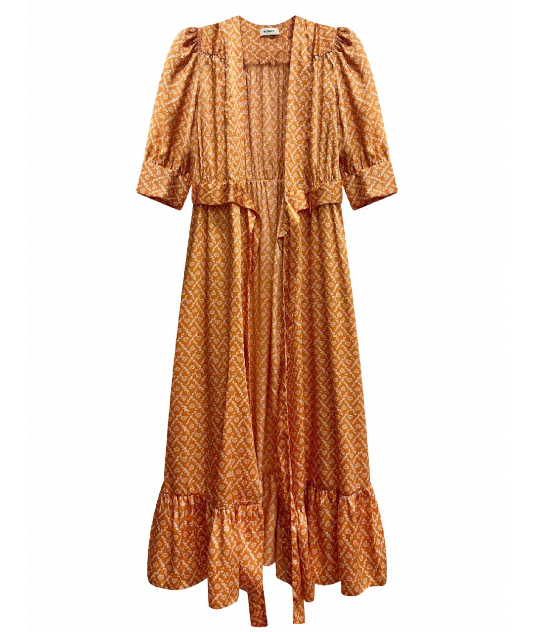 SANDRO Оранжевое шелковое повседневное платье, фото 1