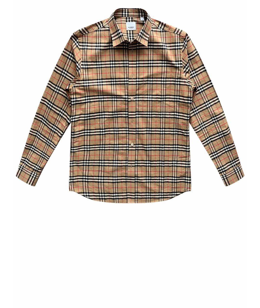 BURBERRY Бежевая хлопковая кэжуал рубашка, фото 1