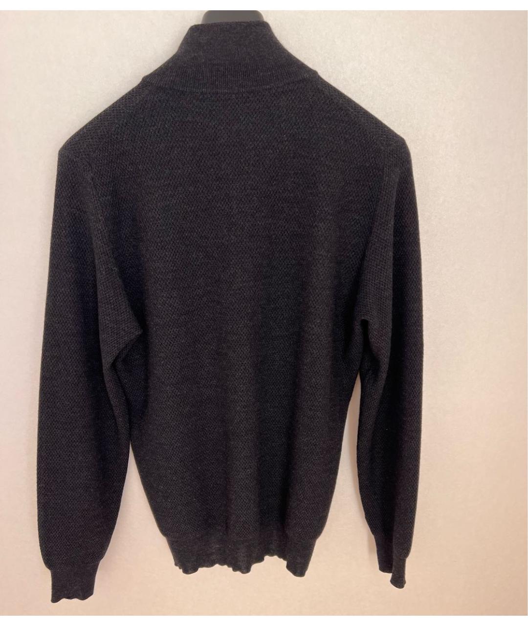 BRIONI Антрацитовый шерстяной джемпер / свитер, фото 2