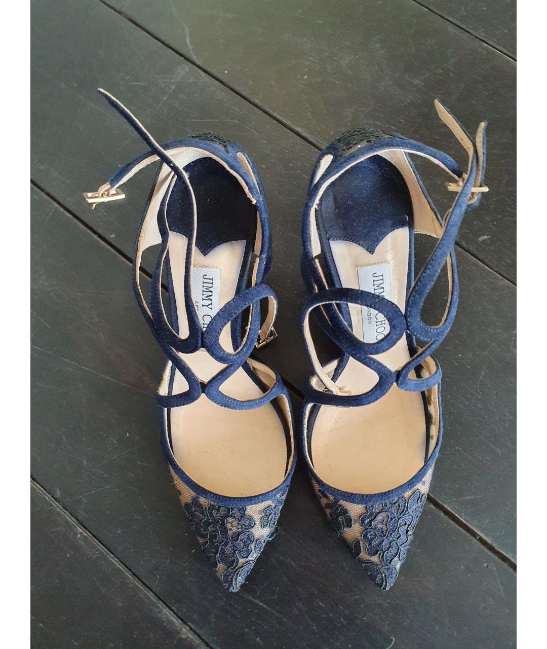 JIMMY CHOO Темно-синие замшевые туфли, фото 5