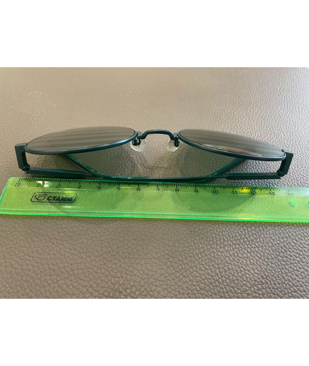 FENDI Зеленые металлические солнцезащитные очки, фото 5