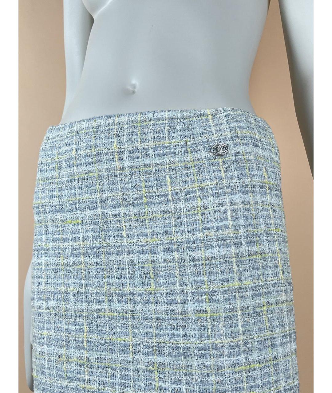 CHANEL PRE-OWNED Мульти твидовая юбка миди, фото 2