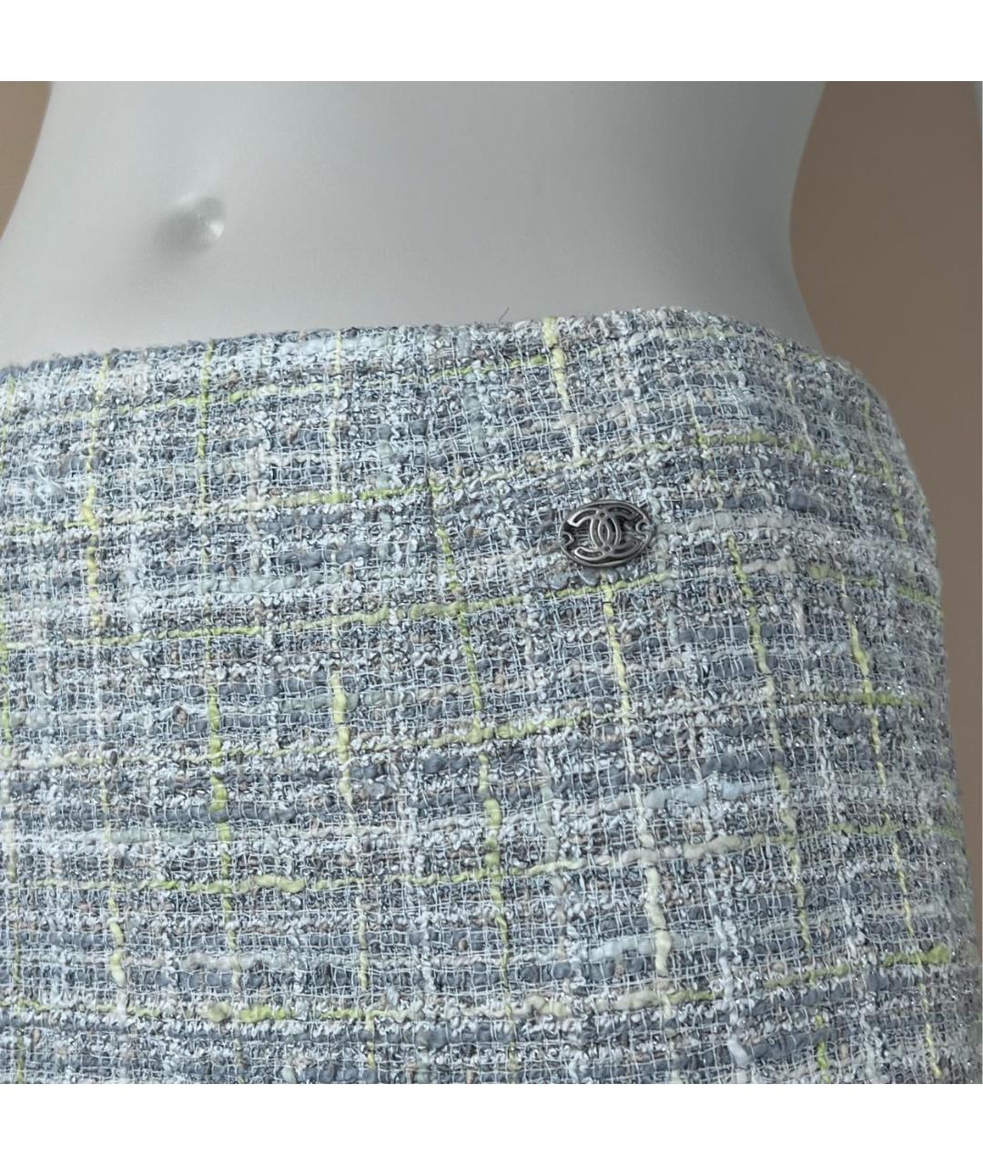 CHANEL PRE-OWNED Мульти твидовая юбка миди, фото 4