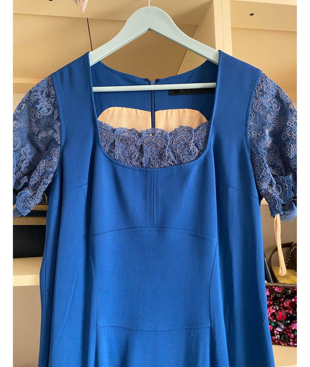 ELIE SAAB Синее креповое вечернее платье, фото 2