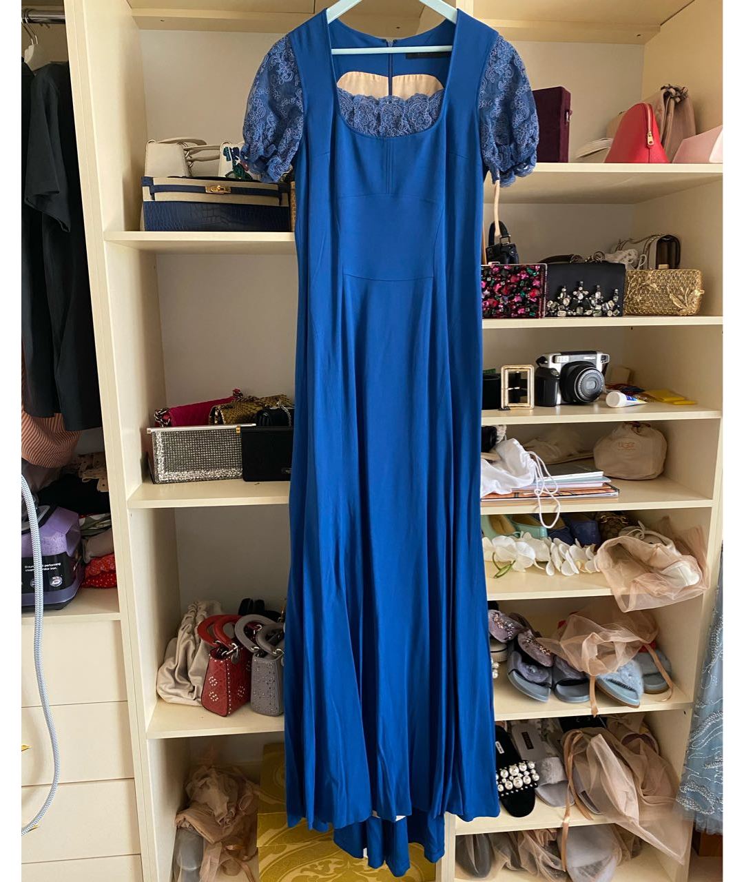 ELIE SAAB Синее креповое вечернее платье, фото 5