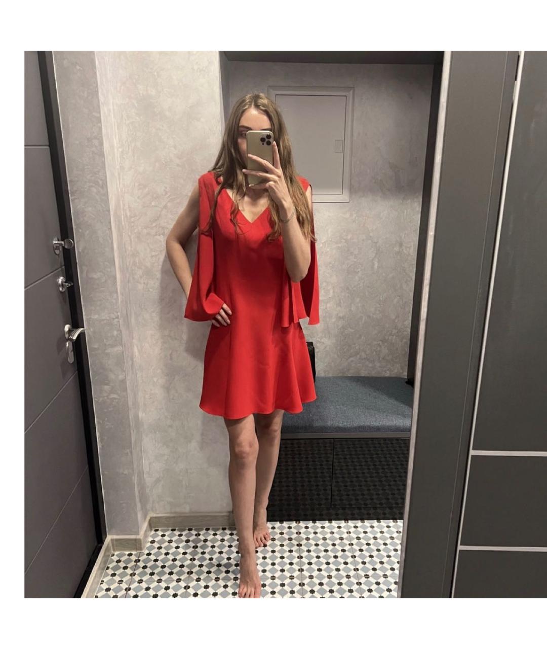 CHRISTIAN DIOR Красное шелковое коктейльное платье, фото 5