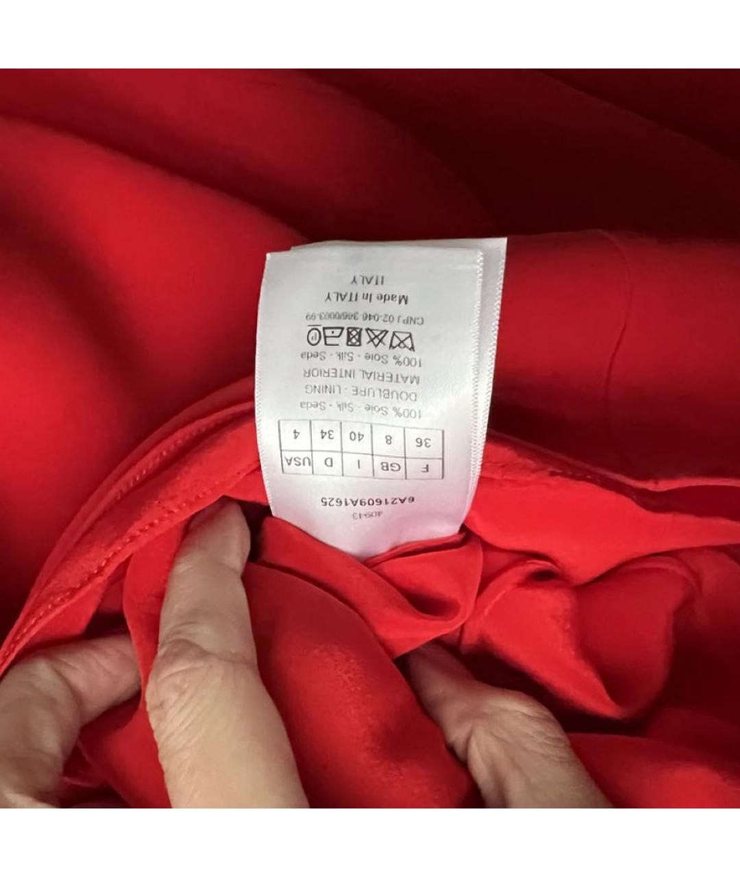 CHRISTIAN DIOR Красное шелковое коктейльное платье, фото 3