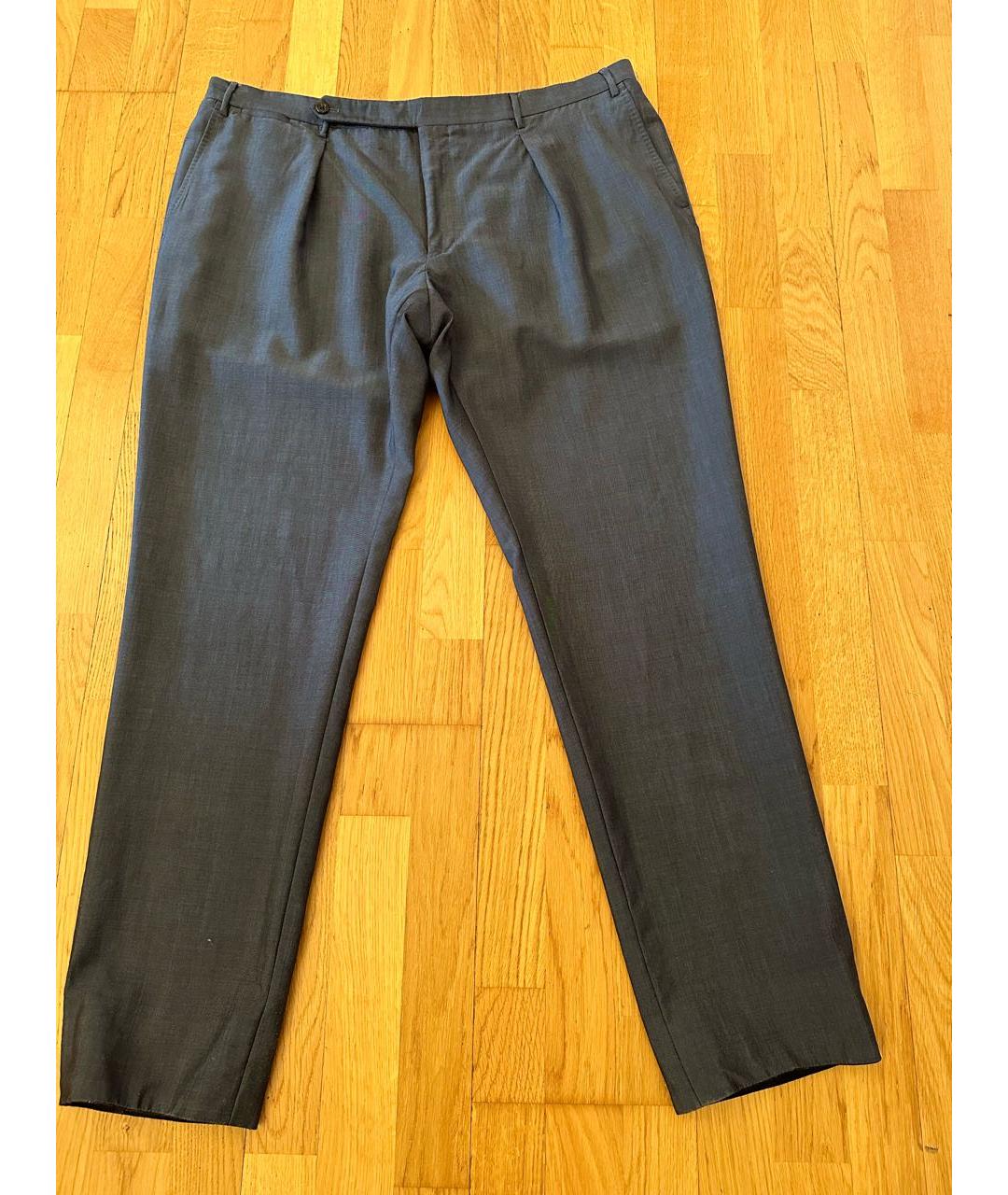 CORNELIANI Серые шерстяные классические брюки, фото 9