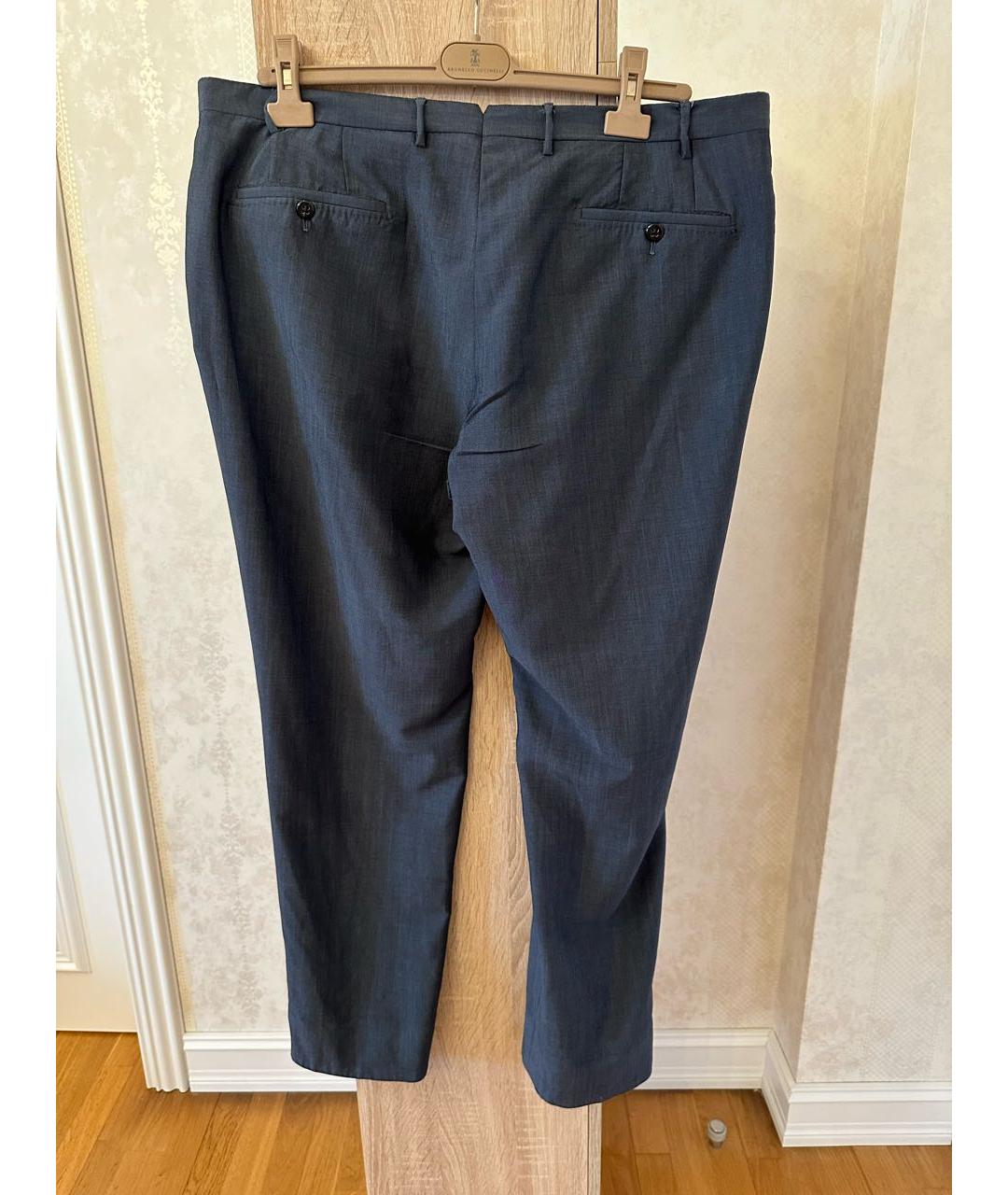 CORNELIANI Серые шерстяные классические брюки, фото 2