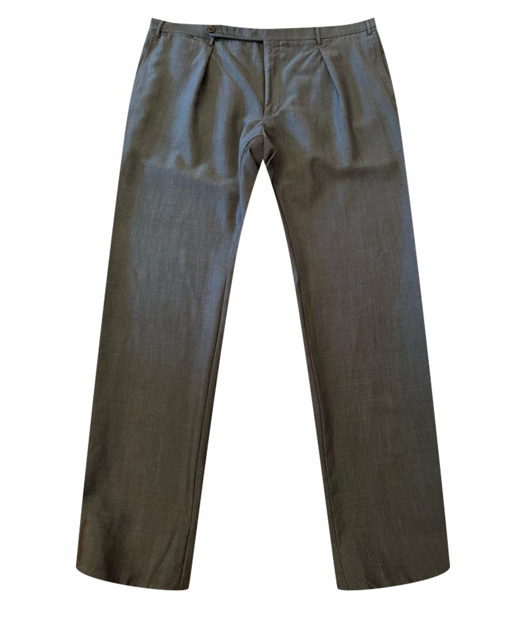 CORNELIANI Серые шерстяные классические брюки, фото 1