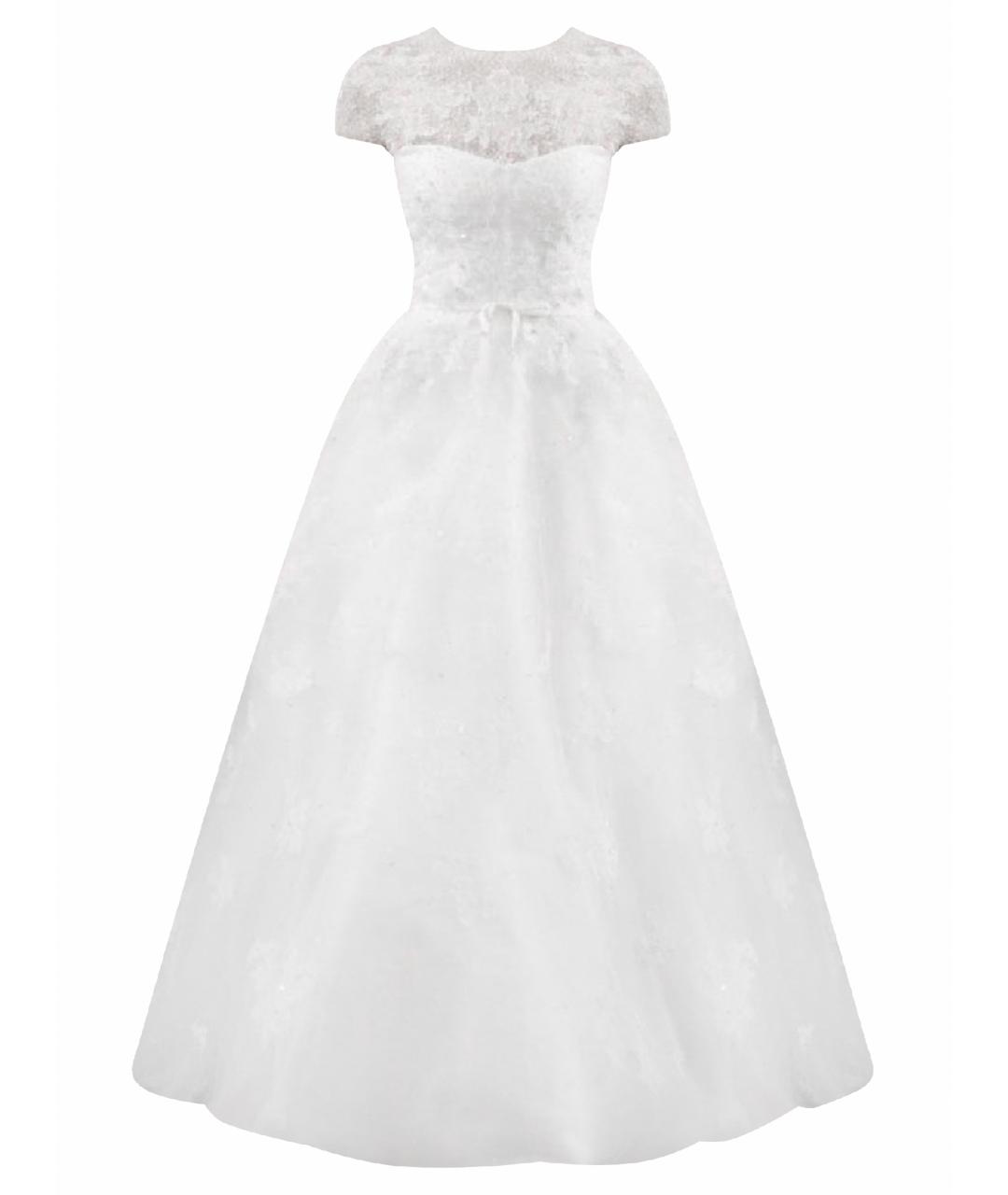 MONIQUE LHUILLIER Белое кружевное свадебное платье, фото 1
