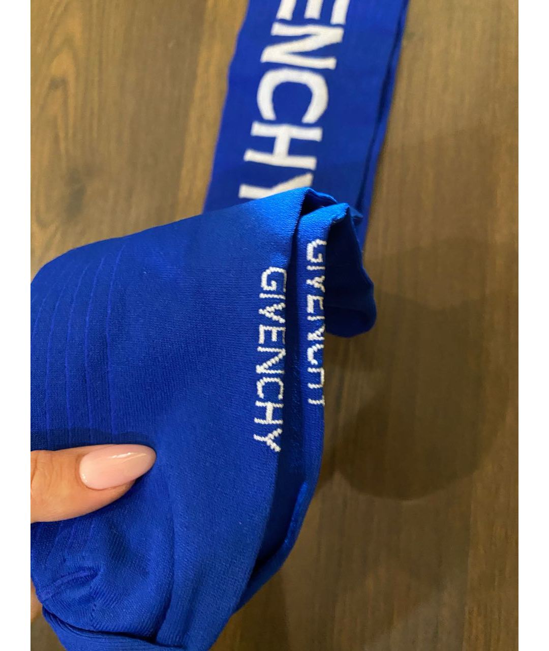 GIVENCHY Синие синтетические перчатки, фото 4