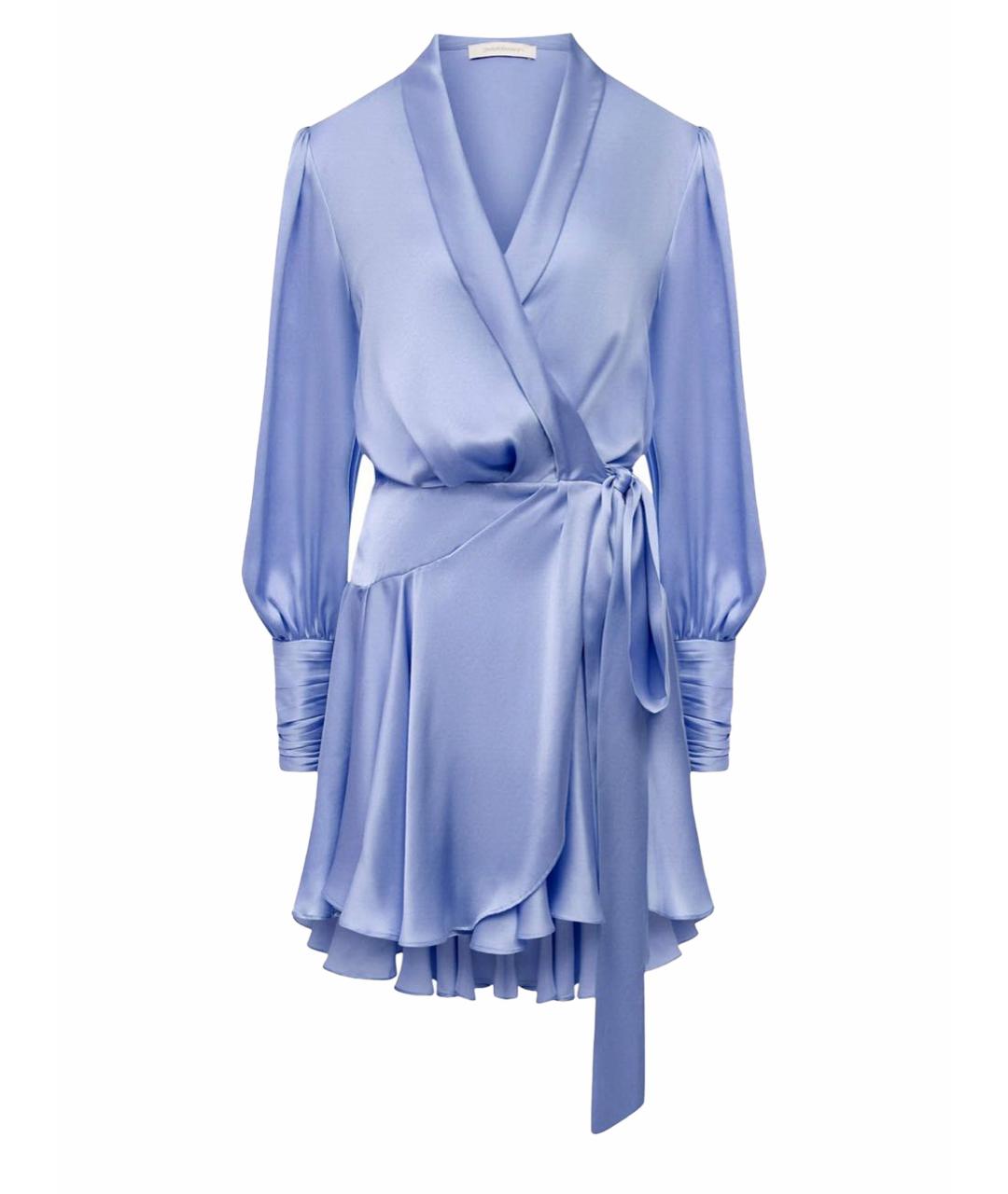 ZIMMERMANN Голубое шелковое коктейльное платье, фото 1