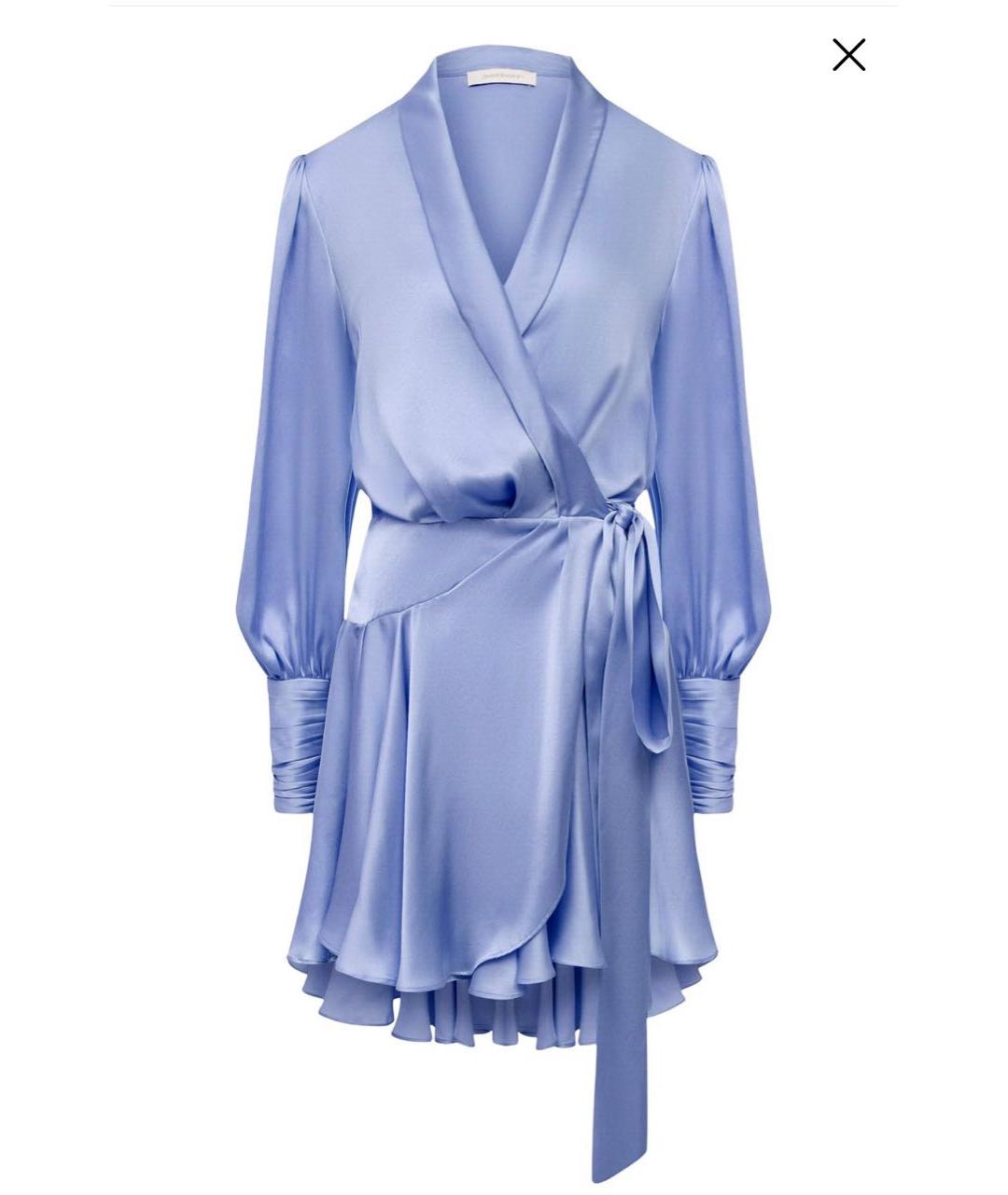 ZIMMERMANN Голубое шелковое коктейльное платье, фото 7