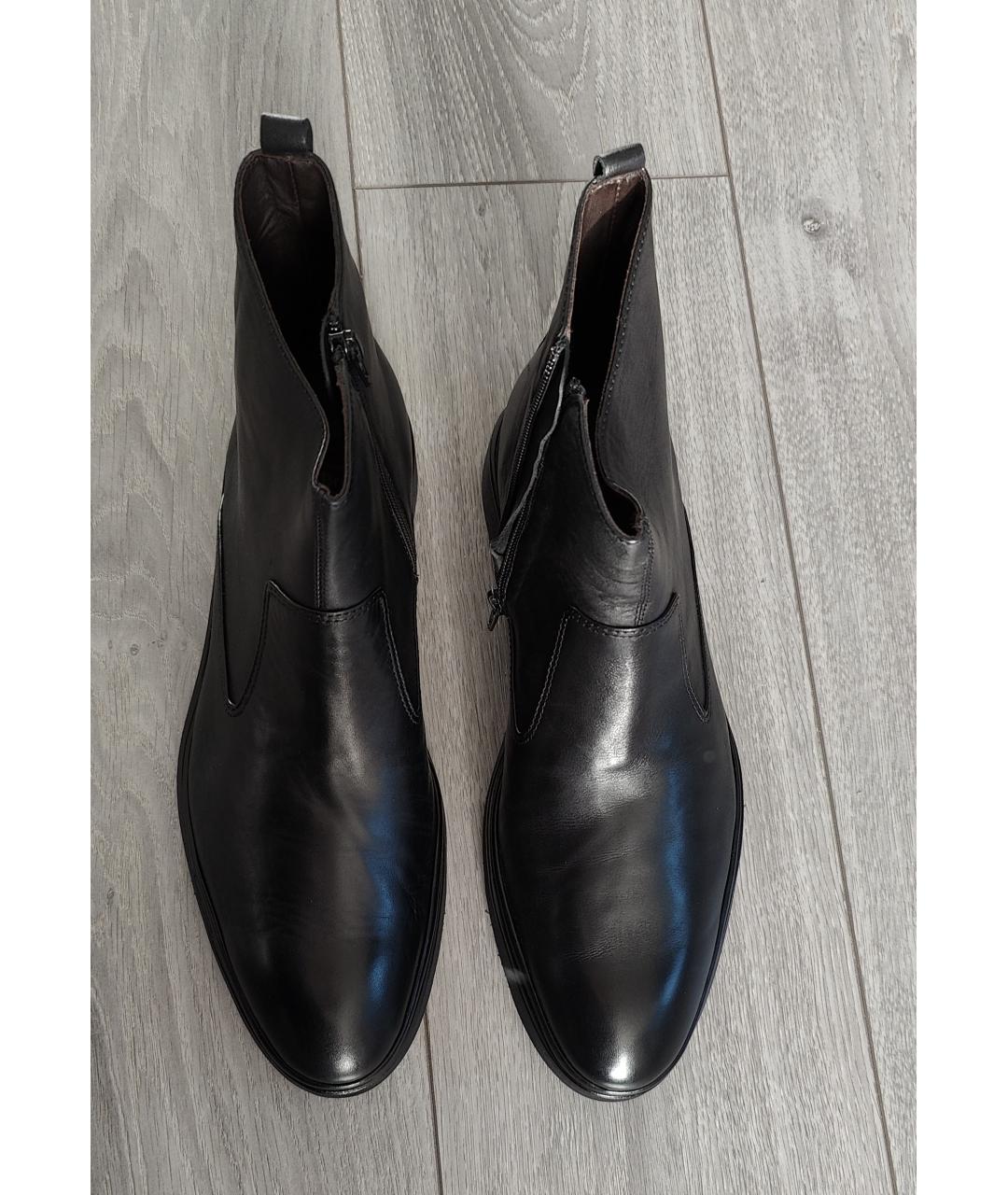 ALDO BRUE Черные кожаные высокие ботинки, фото 2