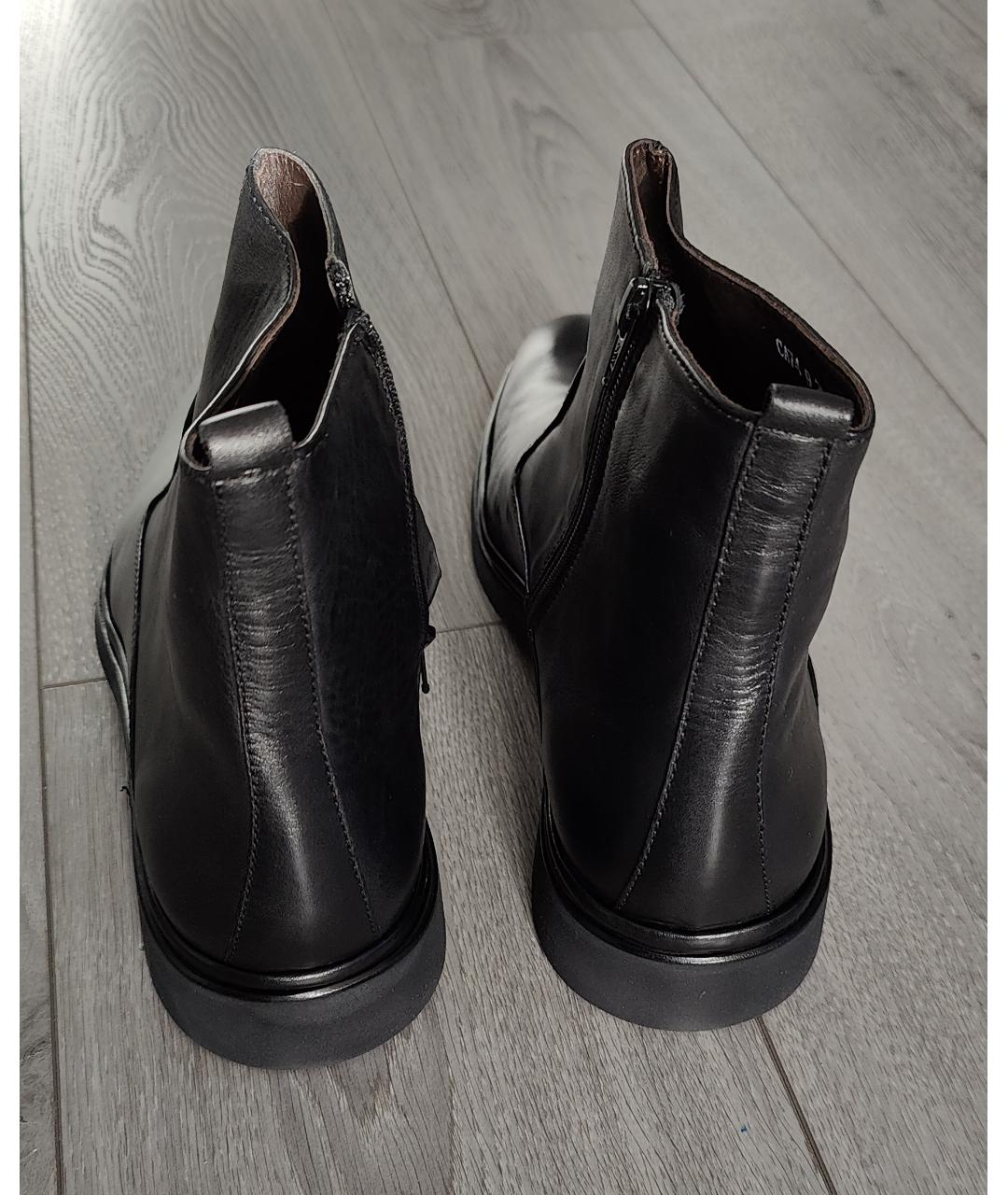 ALDO BRUE Черные кожаные высокие ботинки, фото 4
