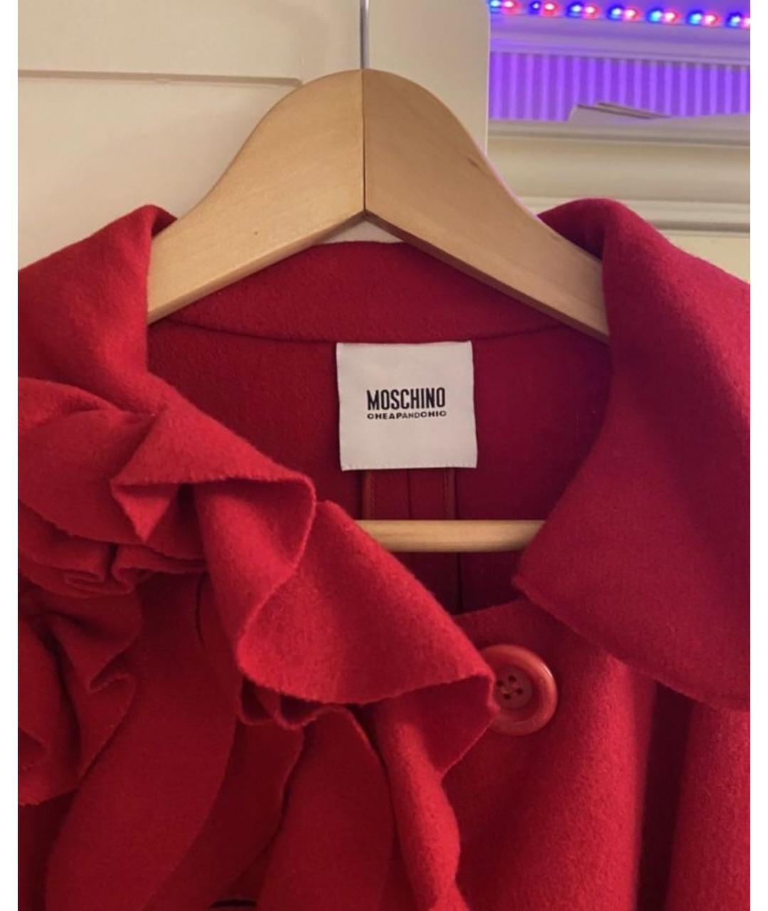MOSCHINO Красное шерстяное пальто, фото 3