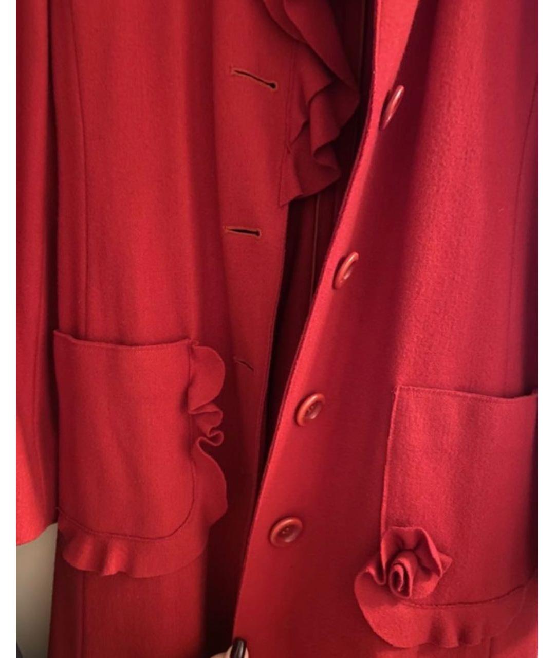 MOSCHINO Красное шерстяное пальто, фото 5